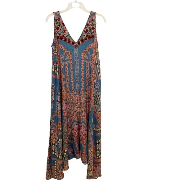 Anthropologie Hemant & Nandita Zarna Maxi Dress Teal S - Picture 6 of 15